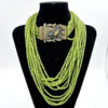 Nephrite-Spinach-Jade-Bead-Bracelet-With-9ct-Gold-Spacers-and-Clasp-1 Nephrite Spinach Jade Bead Opera Length Necklace With 9ct Gold Mounts