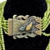 Nephrite-Spinach-Jade-Bead-Bracelet-With-9ct-Gold-Spacers-and-Clasp-5 Nephrite Spinach Jade Bead Opera Length Necklace With 9ct Gold Mounts