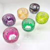 Set of Six Multi Coloured Bohemian Crystal Wine Glasses