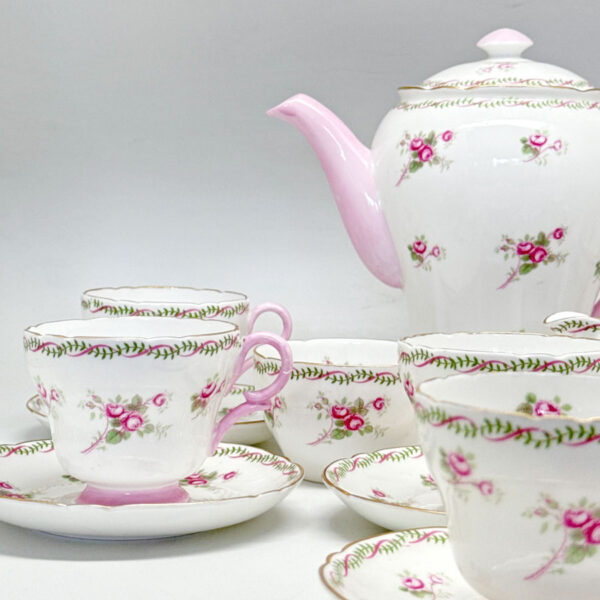 Shelley Bridal Rose Coffee Service