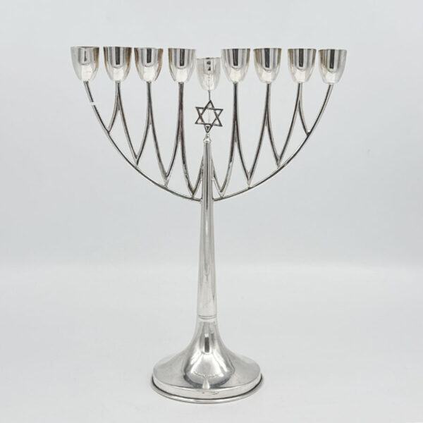 Silver Hazorfim Hanukkah Menorah Candelabrum 800 Standard
