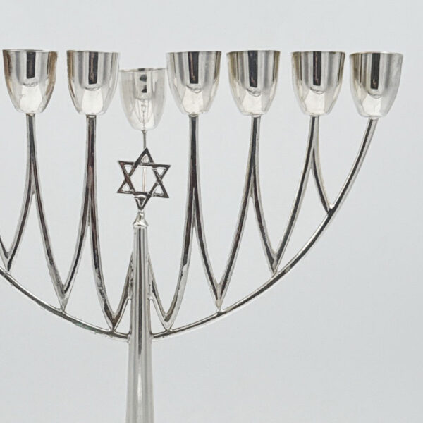 Silver Hazorfim Hanukkah Menorah Candelabrum 800 Standard