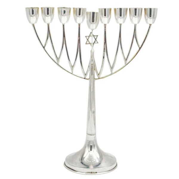 Silver Hazorfim Hanukkah Menorah Candelabrum 800 Standard