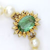 Single Strand Cultured Pearl Necklace 9ct Gold Clasp Set Green Tourmaline