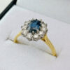 18ct Gold Sapphire And Diamond Halo Ring