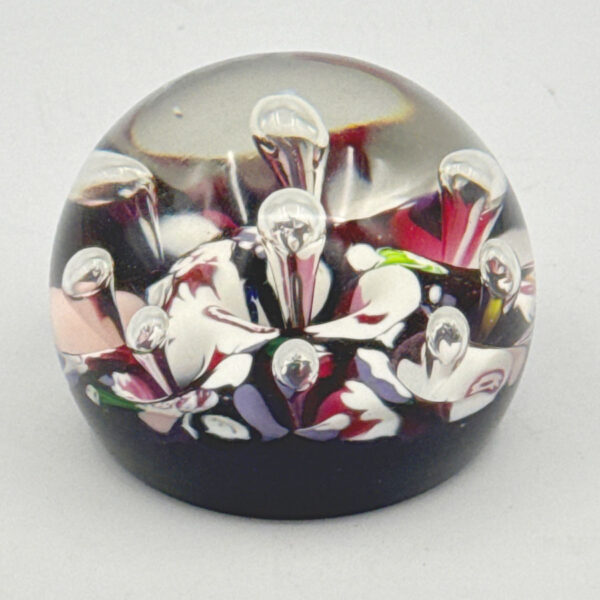1980 Selkirk Glass Scotland Floral Paperweight
