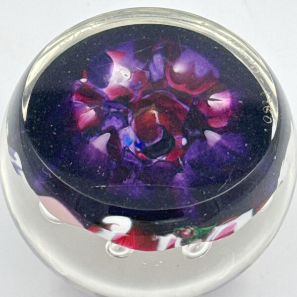 1980 Selkirk Glass Scotland Floral Paperweight