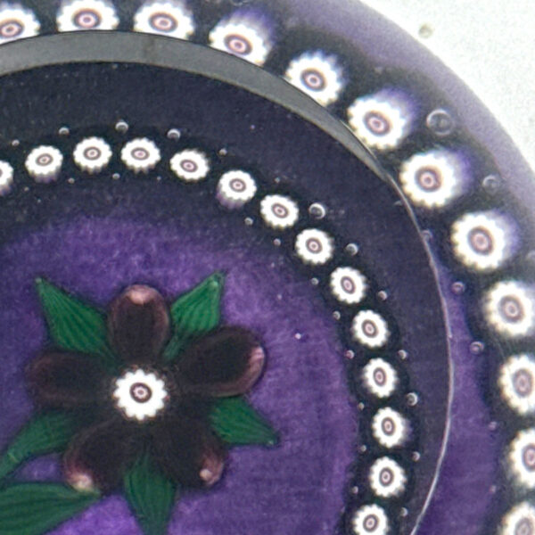 1990 Selkirk Glass Scotland Floral Paperweight