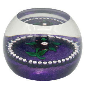 1990 Selkirk Glass Scotland Floral Paperweight