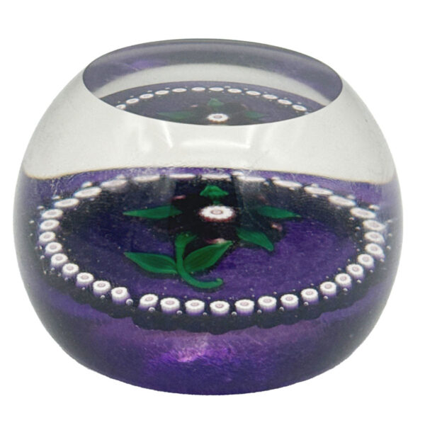1990 Selkirk Glass Scotland Floral Paperweight