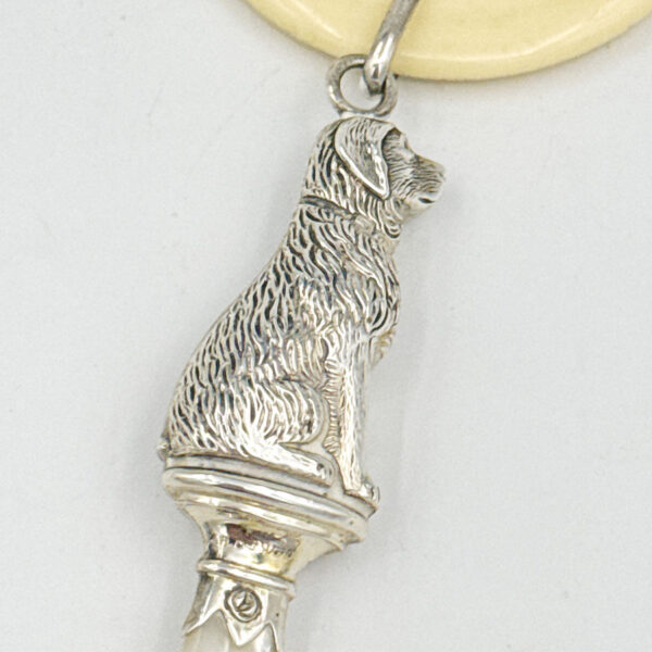 Hallmarked Silver Dog Babies  Rattle