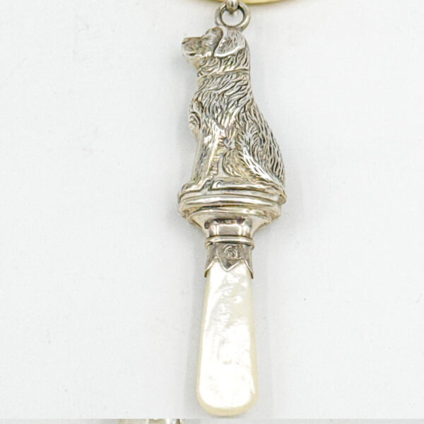 Hallmarked Silver Dog Babies  Rattle