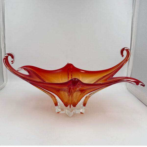 Murano Somerso Gold To Red  Free Form Large  Glass Centre Piece Bowl C1970