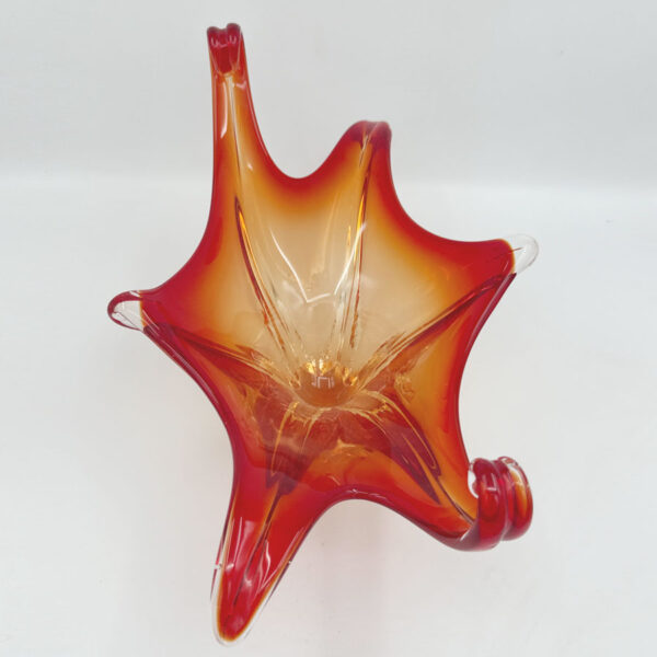 Murano Somerso Gold To Red  Free Form Large  Glass Centre Piece Bowl C1970