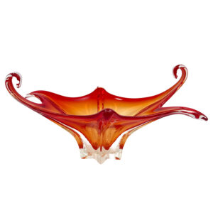 Murano Somerso Gold To Red  Free Form Large  Glass Centre Piece Bowl C1970