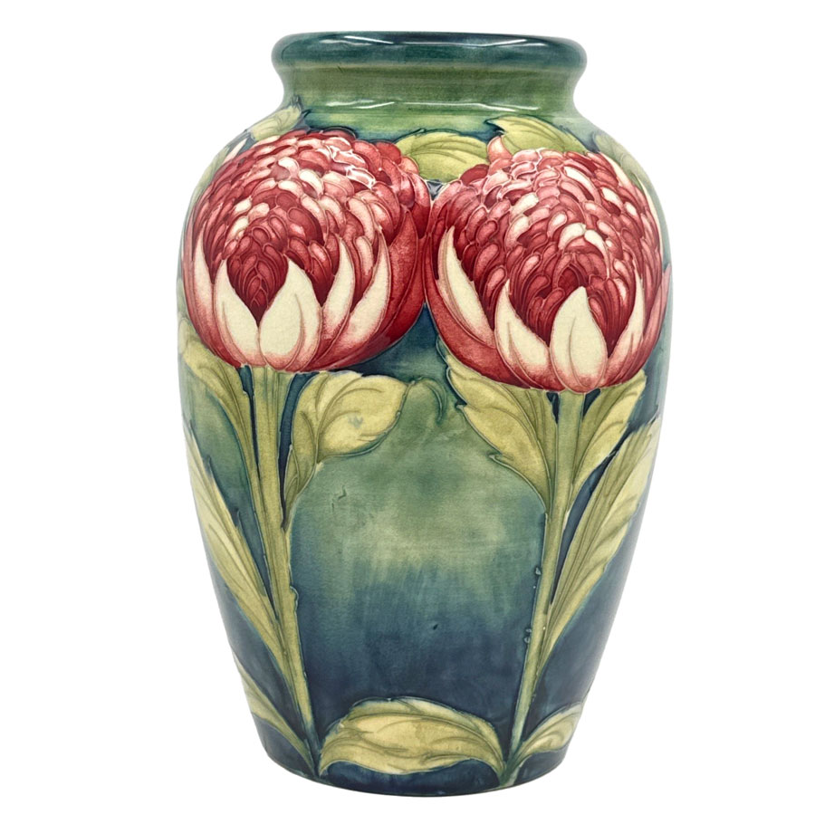 Rare William Moorcroft Waratah Vase C1930 - Clyde on 4th Antiques