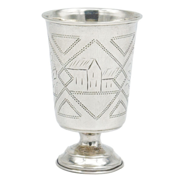 Silver-Russian-Engraved-Pedestal-Kiddush-Cup-Kiev Silver Russian Engraved Pedestal Kiddush Cup Kiev