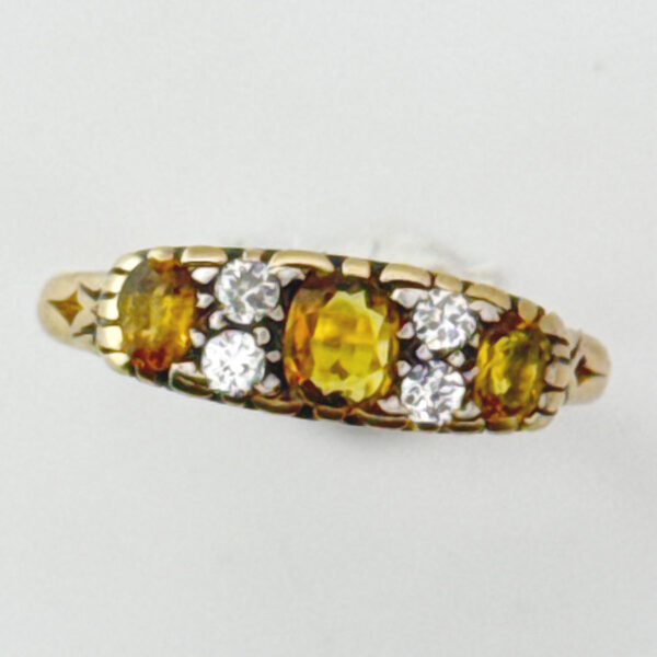 18ct-Gold-Diamond-and-Light-Brown-Corundum-Ring-3 18ct Gold Diamond and Light Brown Corundum Ring