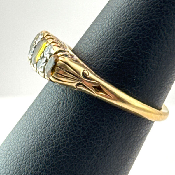 18ct-Gold-Diamond-and-Light-Brown-Corundum-Ring-4 18ct Gold Diamond and Light Brown Corundum Ring