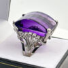 18ct-Platinum-Art-Nouveau-Amethyst-And-Diamond-Cocktail-Ring-1 18ct Platinum Art Nouveau Amethyst And Diamond Cocktail Ring