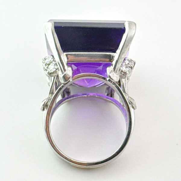 18ct-Platinum-Art-Nouveau-Amethyst-And-Diamond-Cocktail-Ring-3 18ct Platinum Art Nouveau Amethyst And Diamond Cocktail Ring