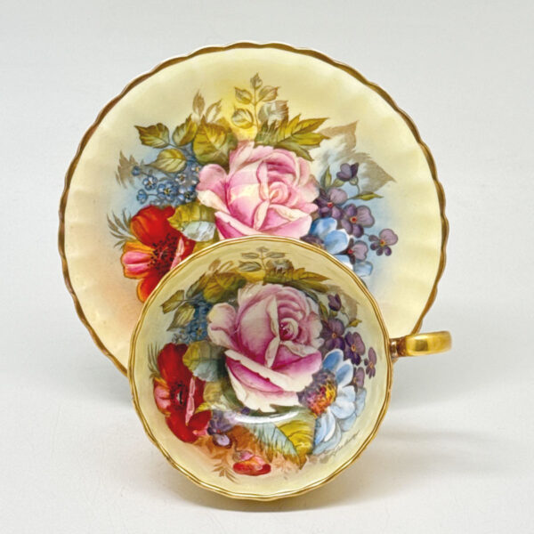 Aynsley-Cabbage-Rose-J-A-Bailey-Cabinet-Tea-Duo-2 Aynsley Cabbage Rose J A Bailey Cabinet Tea Duo