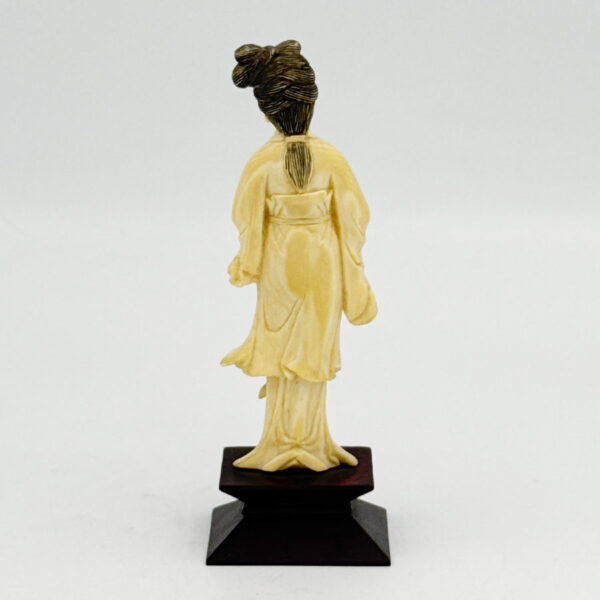 Chinese Ivory Geisha With Lotus Blooms 20th