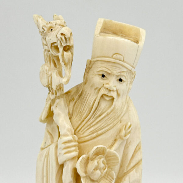 Chinese Ivory Shoulau With Lotus Bloom 20th