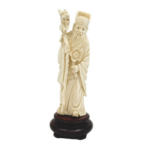 Chinese Ivory Shoulau With Lotus Bloom 20th