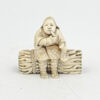 Japanese Netsuke Man With Pipe Signed 19th