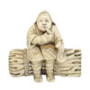 Japanese Netsuke Man With Pipe Signed 19th