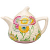 Clarice Cliff Newport Pottery Pink Pearls Lynton Ribbed Tea Pot