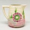 Clarice Cliff Newport Pottery Pink Pearls  Ribbed Tea Milk Jug