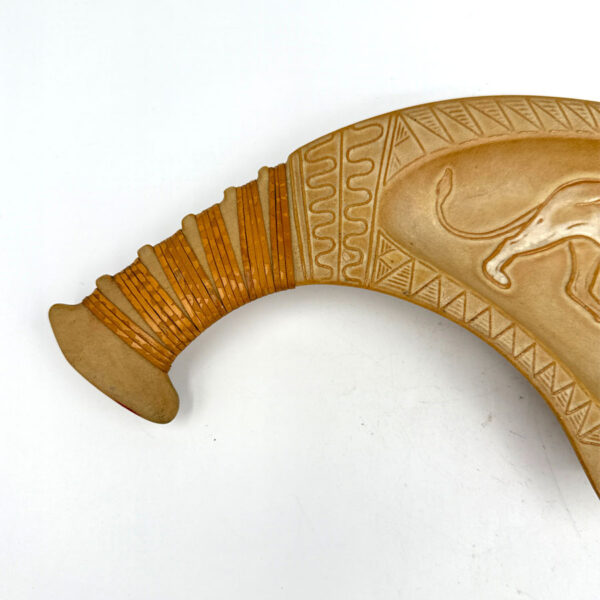 Kalahari-Ware-Decorative-Lioness-Bowl-With-Rattan-Handle-1 Kalahari Ware Decorative Lioness Bowl With Rattan Handle