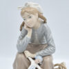 Lladro Figurine Girl With Doll and Basket Of Apples  1211