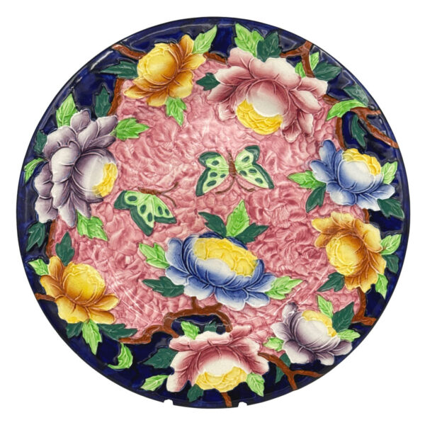 Maling Floral Butterfly and Flower Rack Plate