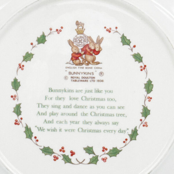 Rare Royal Doulton Bunnykins Merry Christmas Plate
