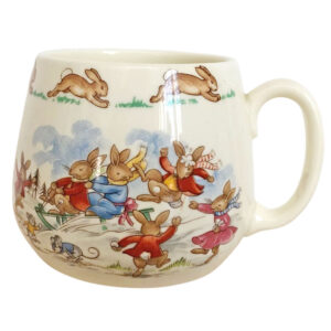 Rare-Royal-Doulton-Bunnykins-Merry-Christmas-Sledding-Mug Rare Royal Doulton Bunnykins Merry Christmas Sledding Mug