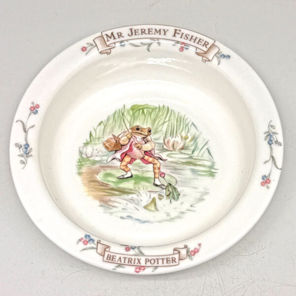 Royal Albert Beatrix Potter Jeremy Fisher Christening Porridge Bowl