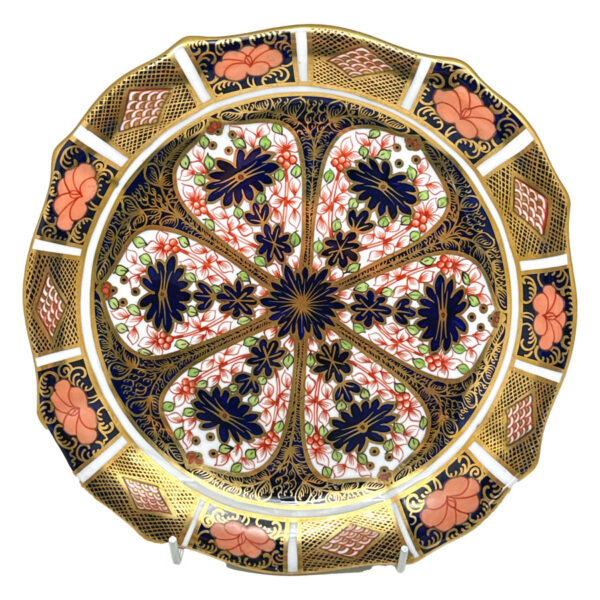 Royal Crown Derby Imari Scalloped Sides Cabinet Plate 1881