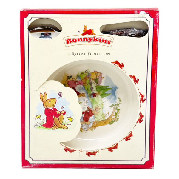 Royal Doulton Bunnykins Fishing Christening Cereal Bowl and Spoon