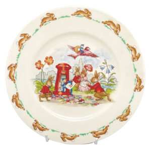 Royal-Doulton-Bunnykins-Postman-Letterbox-Plate Royal Doulton Bunnykins Postman Letterbox Plate