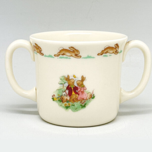 Royal Doulton Bunnykins Two Handle Mug Spilling the Carrots