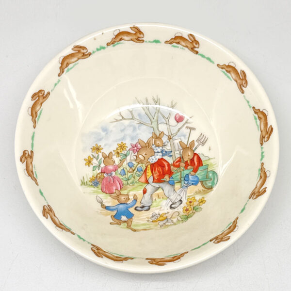 Royal Doulton Bunnykins Watering Wheelbarrow Porridge Bowl