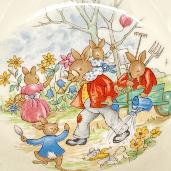 Royal Doulton Bunnykins Watering Wheelbarrow Porridge Bowl