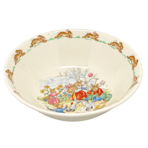 Royal Doulton Bunnykins Watering Wheelbarrow Porridge Bowl