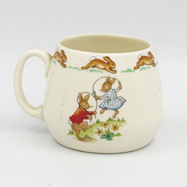 Royal Doulton Christening Bunnykins Pianola Dancing Mug