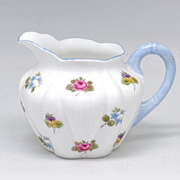 Shelley Rosebud Dainty Shape Tea Milk Jug Blue Trim