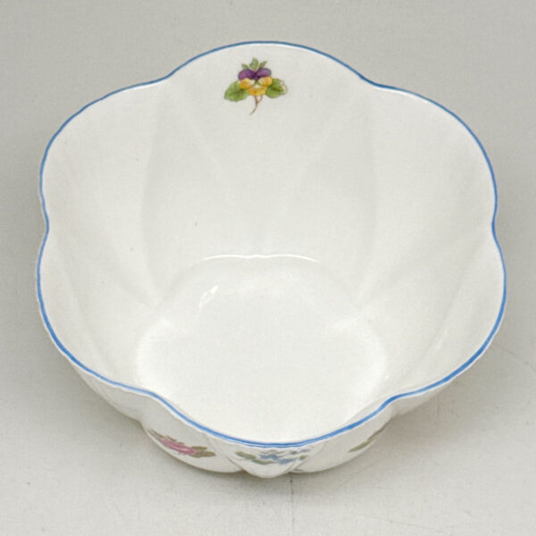 Shelley Rosebud Dainty Shape Tea Sugar Bowl Blue Trim