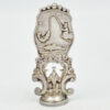 Silver Wax Seal With Man On Pier Fishing 20th